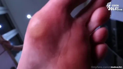 Czech Soles - Tiny military man is helpless against her giant sweaty feet