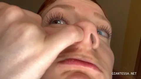 Evelyn Jade - Tiny date gets lost in giantess nose
