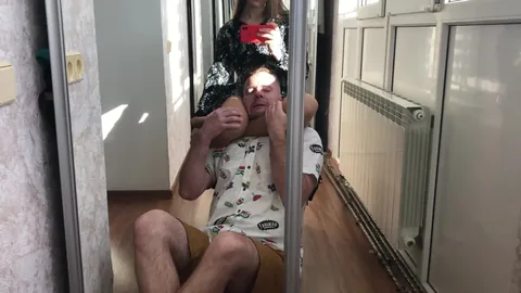 Evelina Domina starring in video Squeezing In The Mirror