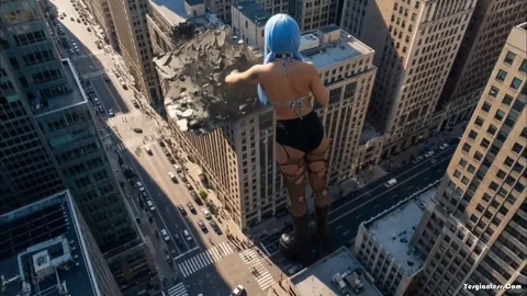 Girlsgonegiant - Giantess Clown Woman Has Fun With City