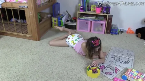 Diaper Fetish - Pastel Coloring on Floor