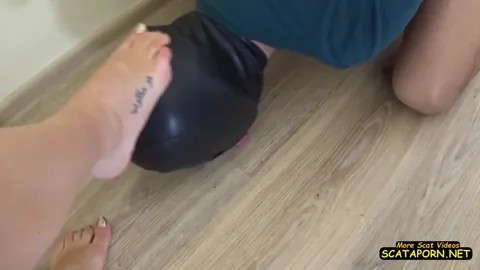 Ball kicking blood and shit