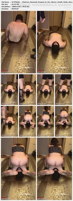 SCTPSG06 - Mistress Diamond Pooped In Her Slaves Mouth Made Him Eat Shit